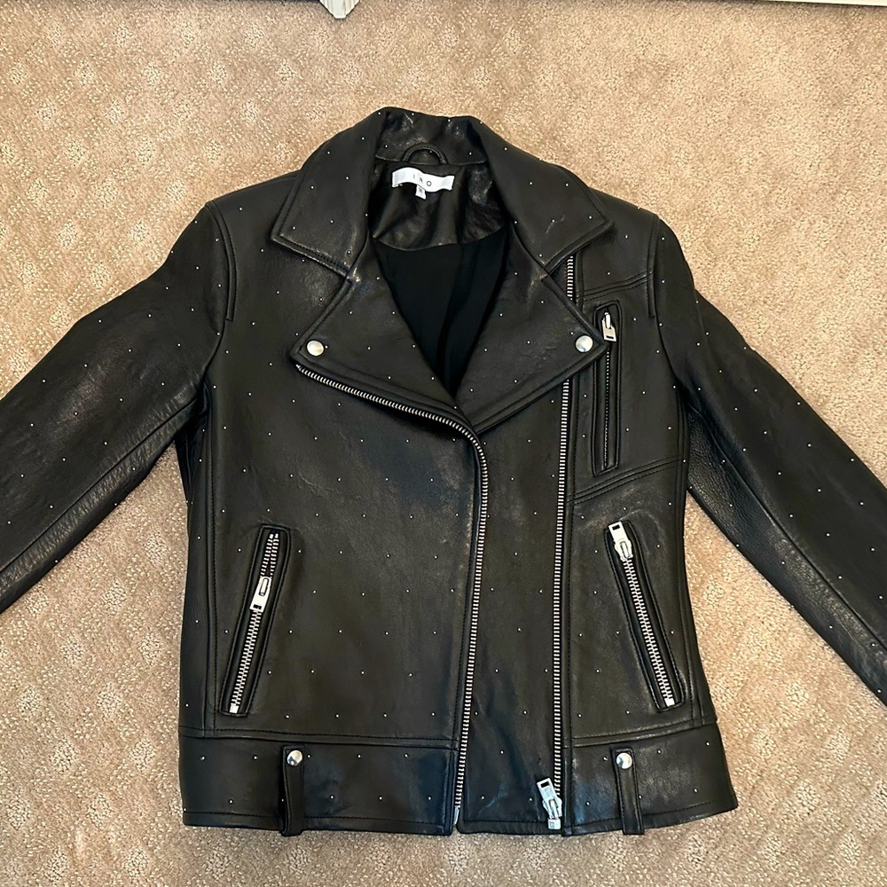 NEW IRO black and silver 100% lamb leather jacket